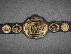 เข็มขัดแชมป์มวยปล้ำ IWS MMA โลโก้สีทอง รางวัลถ้วยรางวัลส่วนบุคคล ทำจากโลหะผสมสังกะสี น้ำหนักเบา รุ่นเอวสูง รางวัลแชมป์เปี้ยน - Product Image 1