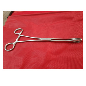 Pinces à éponges manuelles en acier inoxydable, ensemble d'instruments chirurgicaux HS-0426-45 certifié CE Classe II Hosanna Surgical, réutilisables et courbées - Product Image 5