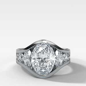 Anillo de Compromiso Personalizado con Diamante Ovalado de 2 Quilates Cultivado en Laboratorio, Oro Sólido de 14K/18K, Banda de 7 Piedras Graduadas, Precio de Fábrica al por Mayor B2B - Product Image 5
