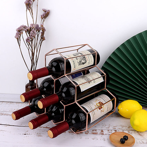Porte-vin décoratif en fer forgé noir et or, design moderne de haute qualité, fait main, écologique, pour les fêtes - Product Image 5
