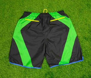 Shorts de sport pour homme à blocs de couleur, motif géométrique, séchage rapide, taille à cordon de serrage, longueur mi-cuisse, tissu polyester - Product Image 2