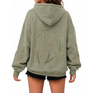 Sweat-shirts à capuche zippés personnalisés en gros, unisexe, en molleton de coton épais, style streetwear, OEM ODM - Product Image 3