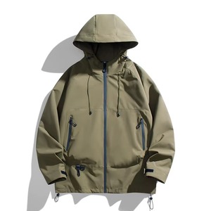Men's Casual Loose <b>Athletic</b> Polyester Bomber Jacket Zipper Closure Stand Collar Hooded Waterproof Letter for Winter Black - Product Image 5