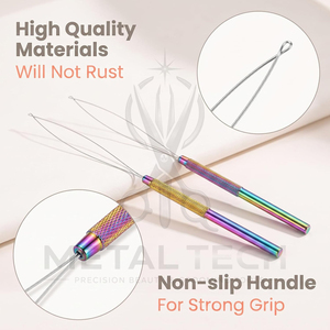 Professional Wholesale Stainless Steel Durable Reusable Hair Extensions Micro Rings Beads <b>Threader</b> Loop Wire Pulling Hook <b>Needle</b> - Product Image 4