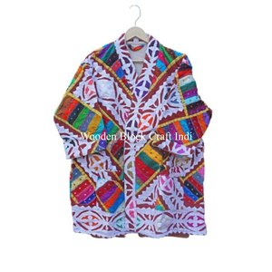 Kimono largo acolchado estilo indio, el más vendido para invierno, con cinturón de algodón transpirable, estilo vintage Kantha. - Product Image 6