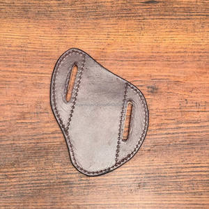 New Western Hand <b>Tooled</b> <b>Leather</b> Two Tone Black Floral Knife Sheath Custom Genuine <b>Leather</b> Folding Pocket Knife Sheath for Unisex - Product Image 3