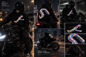 Reflective Rainbow Skeleton Snake <b>Hoodie</b>, <b>Gothic</b> Streetwear Sweatshirt (Unisex) - Product Image 5