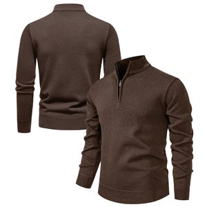 <b>Men's</b> Solid Color Quarter Zip Pullover <b>Sweater</b> Long Sleeve <b>Turtleneck</b> Knit Wool Acrylic Anti-Pilling Winter Wear - Product Image 5