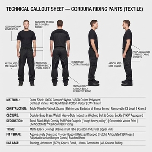 Pantalones de Motociclismo Apilables Cordura, Pantalones Utilitarios para Moto, Personalizados OEM/ODM, Fábrica de Sialkot - Product Image 5