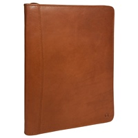 Tan puro cuero suave genuino cartera A4 cuaderno carpeta de documentos caso hecho a mano cuero Real cremallera archivo almacenamiento Personal