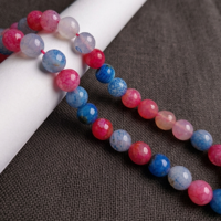 Vente en gros de perles rondes facettées en onyx naturel de 8 à 10 mm pour la fabrication de bijoux, multicolores, marque Jaunty MGB-237