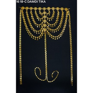 Joyería para el cabello Mafrak chapada en oro estilo Damdi árabe para mujeres, estilo Dubái, joyería para la frente con múltiples cadenas para mujeres, Damdi árabe. - Product Image 1
