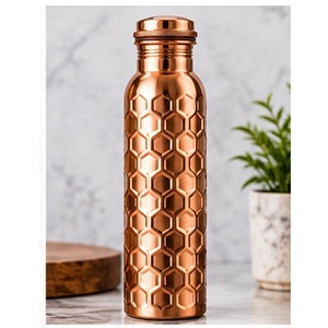 Botella de Agua de Cobre con Diseño Oriental, Portátil para Viajes, Acabado Artesanal - Product Image 5