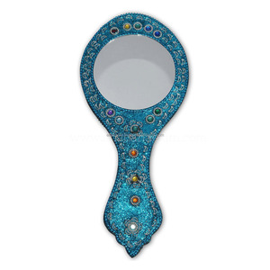 Miroir à main souvenir différentes conceptions miroir fantaisie décoratif rond pour fille cadeaux du fournisseur indien - Product Image 2
