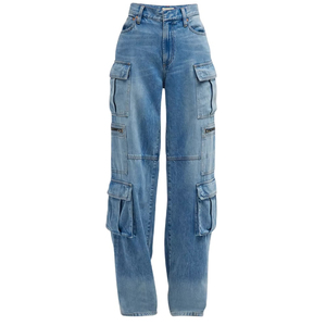 Jeans Cargo Casuales para Mujer con Logotipo Personalizado, Múltiples Bolsillos, Alta Calidad, Precio Económico, Duraderos, Transpirables, Antiarrugas, Primavera - Product Image 2