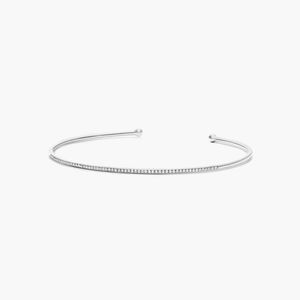 Petite Cuff Lab Grown Round Brilliant Cut Diamond Luxury <b>Bracelet</b> in 14K Yellow Gold - Product Image 4
