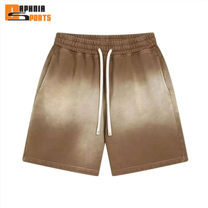 Pantalones Cortos de Algodón Grueso Unisex de Diseño Urbano, con Logotipo Personalizado, Estilo Vintage, Lavado, Efecto Desgastado por el Sol - Product Image 3