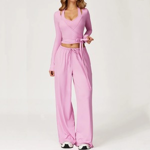 Conjunto de Yoga de Manga Larga para Mujer, Ropa Deportiva para Gimnasio y Fitness con Sujetador Deportivo y Leggings, Ropa Deportiva para Entusiastas del Gimnasio - Product Image 4