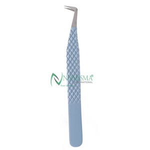 Pince à épiler fine et légère en acier inoxydable japonais antistatique Fiber Grip pour extensions de cils - Product Image 4