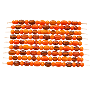Decorative Orange Plain Glass Loose Beads Mixed Shape and Size Strand for DIY Bracelet Necklace Anklet Earrings and Art <b>Craft</b> - Product Image 1