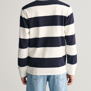Polo en tricot rayé à manches longues pour homme, en coton, décontracté, respirant, coupe classique - Product Image 4