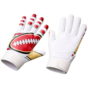 Gants de football américain personnalisés avec motif imprimé, respirants, pour receveurs, pour l'entraînement, vente en gros OEM - Product Image 1