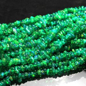 ลูกปัดโอปอลเอธิโอเปียสีเขียวธรรมชาติแบบเรียบ ขนาด 3-4 มม. ลูกปัดพลอยโอปอลเอธิโอเปียสีเขียว ร้อยเป็นเส้น ลูกปัดโอปอลแบบหลวม ผู้ผลิตลูกปัดโอปอล - Product Image 5
