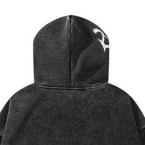 Sudadera con capucha verde claro para mujer, con cuello abotonado y bolsillos, corte regular, manga larga, de algodón tejido, para otoño - Product Image 2