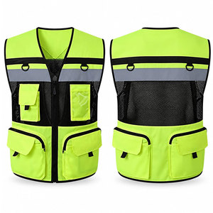 Gilet de sécurité haute visibilité avec bandes réfléchissantes, poches, protection imperméable, anti-chaleur, vêtement de travail avec maille - Product Image 1
