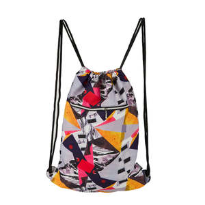 Printed <b>Drawstring</b> <b>Backpack</b> Multicolour Polyester Adjustable Sport Bag Modern Design Digital Printing Feature - Product Image 1