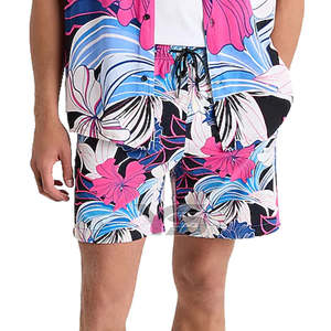 Shorts décontractés pour hommes en toile 140g à taille mi-haute élastique, imprimés numériquement, anti-plis et respirants en polyester - Product Image 5
