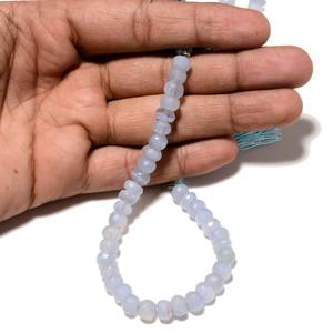 Perles facettées en agate dentelle bleue, perles en agate dentelle bleu clair, brin de pierres précieuses pour la création de bijoux DIY - Product Image 3