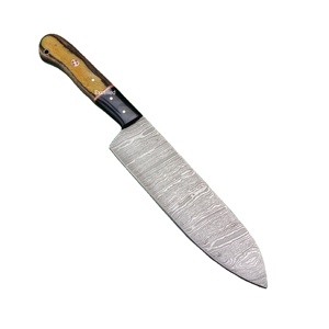 Venta caliente estilo japonés Damasco acero Chef cuchillo profesional afilado Cuchillo de cocina con mango de madera Pakka - Product Image 1