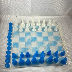 Juego de Ajedrez de Ónix Negro Ecológico Hecho a Mano de Lujo, Piezas de Resina Talladas, Personalizable, Regalo Unisex Decorativo - Product Image 2