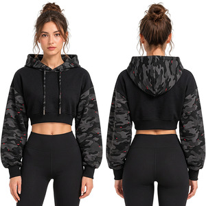 Sweat-shirt à capuche court personnalisé pour femme, fabricant en gros, fournisseur de vêtements, vêtements à marque privée pour la vente au détail - Product Image 2