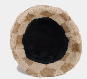 Chapeau bob unisexe en fausse fourrure noir uni, bonnet d'hiver en peluche pour adulte, tricoté à la main, 56-58CM - Product Image 2