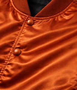 <b>Men</b> Satin Varsity <b>Jacket</b> <b>Casual</b> Baseball Style Full Zip Outerwear Smooth Fabric Ribbed Trim Fashion Streetwear <b>Jacket</b> Custom - Product Image 2