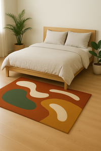 Handloom Wool and Viscose Area Rug Modern Color unique design Carpet for Living Room Bedroom Home <b>Decor</b> New Year <b>Valentine</b> Gift - Product Image 2