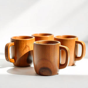 Handmade Wooden Cup and Mug <b>Set</b> Premium Eco-Friendly Natural Design Ideal for Coffee <b>Tea</b> and Everyday Drinkware Use - Product Image 5