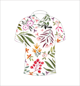 เสื้อโปโลลายใบไม้เขตร้อนแบบกำหนดเอง เนื้อผ้าระบายอากาศ น้ำหนักเบา เหมาะสำหรับทีมกอล์ฟ แขนสั้น ลายพิมพ์แบบซับลิเมชั่น - Product Image 2