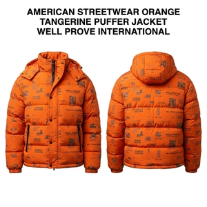 Premium 300 GSM Polyester/Nylon Quick Dry Breathable <b>Puffer</b> <b>Jacket</b> Mustard <b>Yellow</b> Front/Back Logo Warm Winter - Product Image 6