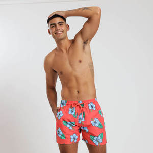 Nuevos Shorts de Playa para Hombre, Azules, Estampados con Sublimación Tropical, de Poliéster, con Cintura Ajustable con Cordón, Secado Rápido para Verano - Product Image 3