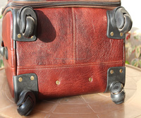 Trolley de voyage classique en cuir véritable avec fermeture à glissière Sac de nuit en cuir de vachette classique Bagage de transport Bagage à main