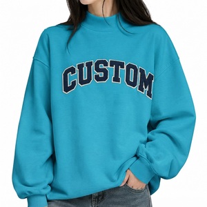 <b>Women</b> Oversized Mockneck <b>Fleece</b> Pullover Relaxed Fit Casual Streetwear <b>Top</b> Custom OEM Wholesale Fashion Apparel Clothing - Product Image 1