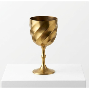 Ensemble de 2 flûtes à champagne en laiton gravé à la main, plaqué or, style vintage royal, gobelets à vin de luxe en promotion - Product Image 2