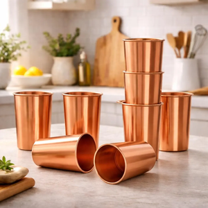 Vintage New Arrival Pure <b>Copper</b> Glass Design Custom Size Best Export Quality Tumbler For Wedding <b>Table</b> Home Decors - Product Image 6