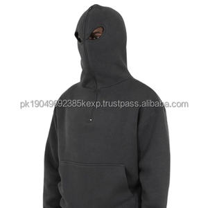 Sweats à capuche pour homme 100% coton, masque facial personnalisé, fermeture éclair intégrale, style vintage, épaules tombantes, streetwear unisexe, cagoule - Product Image 1