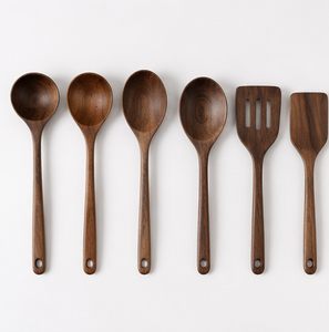 Juego de Utensilios de Cocina de Madera de 8 Piezas, Hechos a Mano, Ecológicos, de Grado Alimenticio, Cuchara, Espátula, Paleta, Personalizables, de Madera Natural - Product Image 2