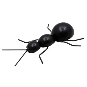 热销墙壁装饰挂饰金属铁蚂蚁雕塑亚光黑色粉末涂层成品手工定制