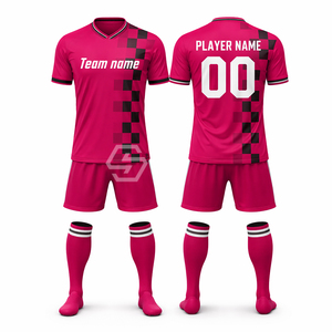 Maillot de foot personnalisé unisexe, anti-transpiration, nom de l'équipe, tissu 100% polyester, col en V, design par sublimation, nom de l'équipe imprimé - Product Image 3